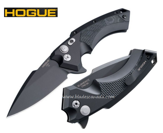 Hogue X5 Flipper Folding Knife, 154CM Spear Point 4", Aluminum Black, 34559
